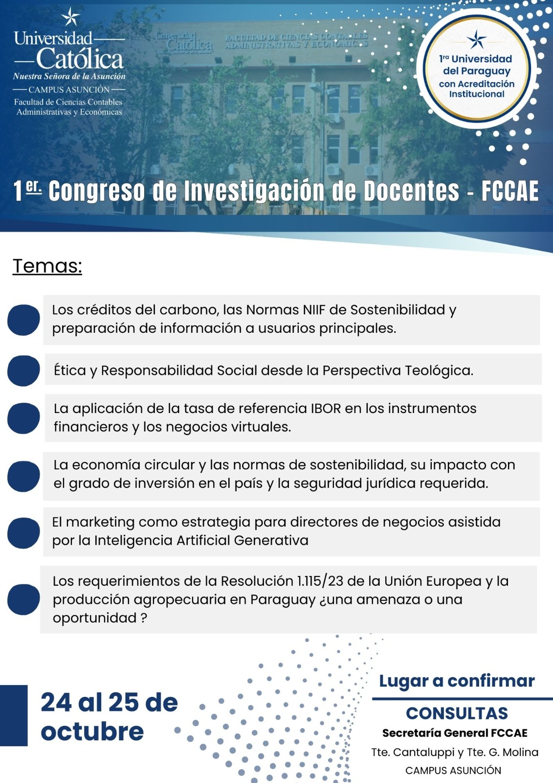 1er. Congreso de Investigación de docentes FCCAE.